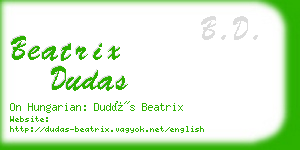 beatrix dudas business card